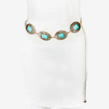 picture 1 Turquoise Concho Disc Belt | Gold