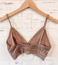 picture 2 back of Scalloped Lace Bralette | Brown