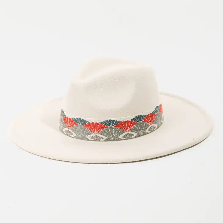 picture 1 Embroidered Pattern Fedora Hat