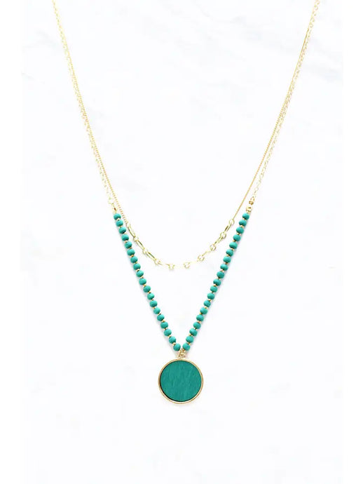 picture 1 Layer Pendant Necklace  | Turquoise