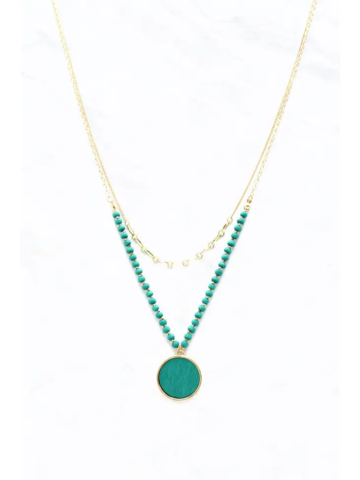 picture 1 Layer Pendant Necklace  | Turquoise