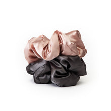 picture 4 blush/charcoal Satin Pillow Scrunchies | Kitsch [2 colors]
